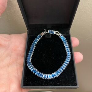 Blue Stone Silver Tone Bracelet